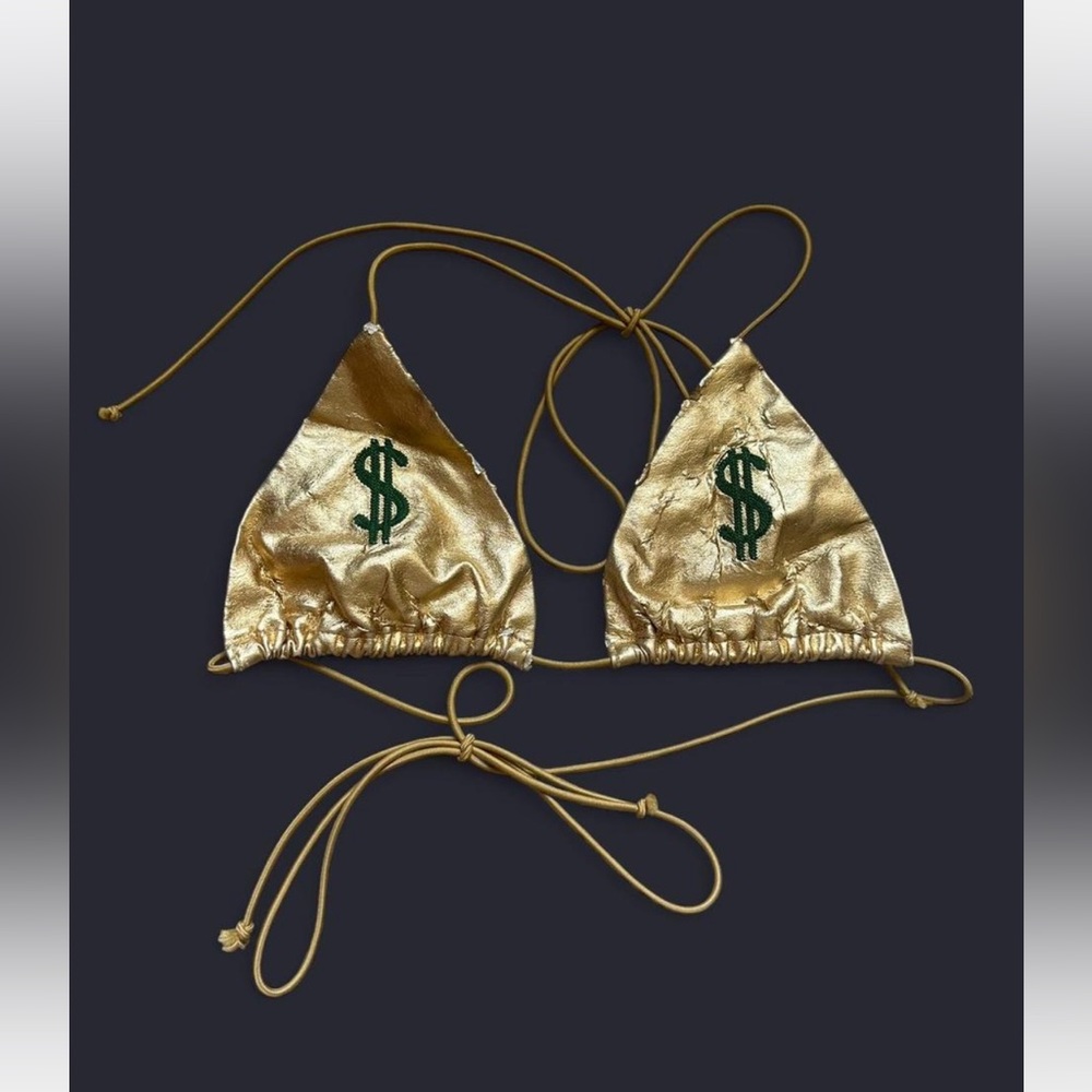 SOLD: Fashion Brand Company Gold Bikini Top